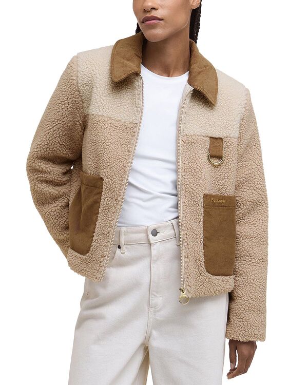 バブアー レディース アウター ジャケット・ブルゾン フリース Barbour Malena Fleece Jacket Natural/Ecru エクリュ｜ReVida 店