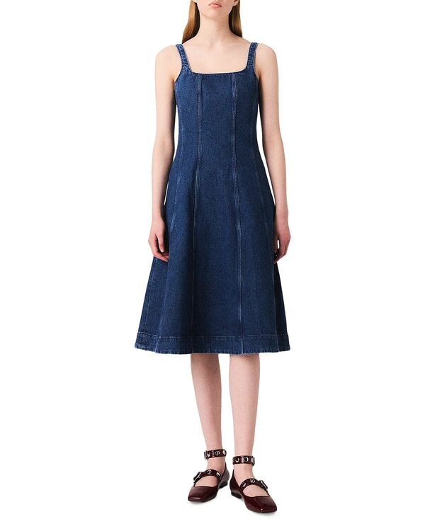 マージュ レディース トップス ワンピース ミディ デニム Maje Midi Denim Babydoll Dress Denim Blue デニム 44,880円