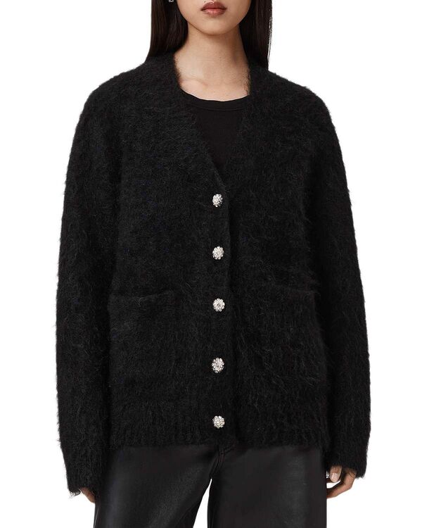 オールセインツ レディース アウター ジレー ALLSAINTS Rubi Embellished Cardigan Black 黒いこと