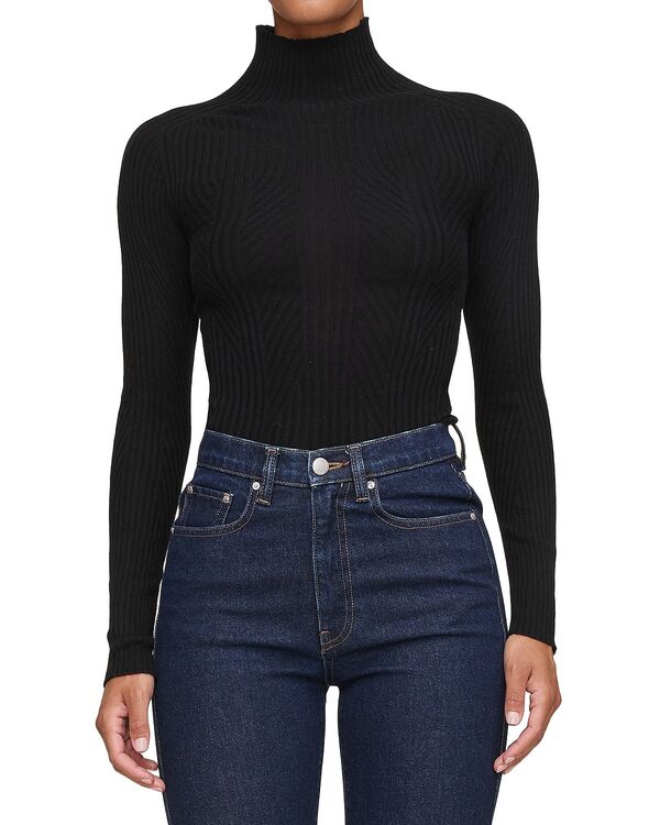 ディーエル 1961 レディース アウター ニット・セーター リブニット タートルネック DL1961 Rib Kniturtleneck Sweater Black ブラック