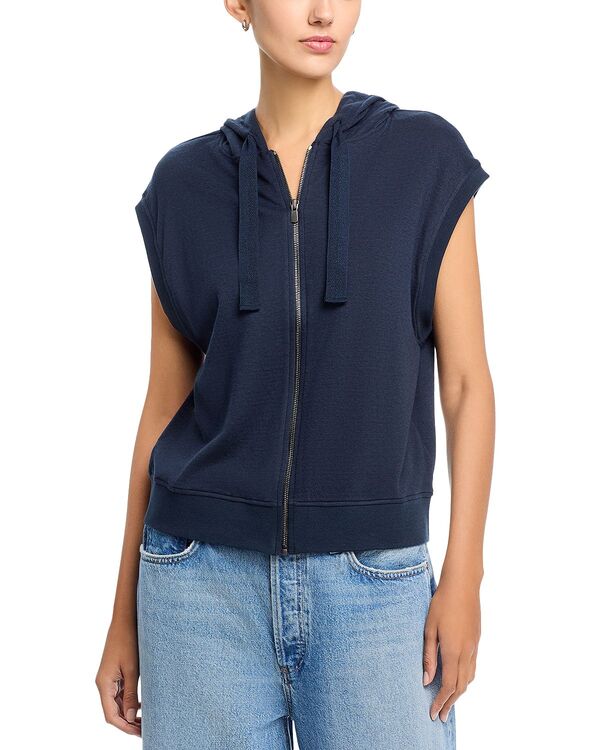 マジェスティック レディース アウター パーカー・スウェット ノースリーブ Majestic Filatures Full Zip Sleeveless Hoodie Marine|ReVida 店