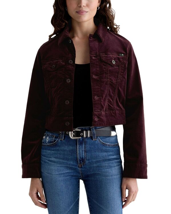 エージー レディース アウター ジャケット・ブルゾン クロップド AG Isa Cropped Trucker Jacket Winery