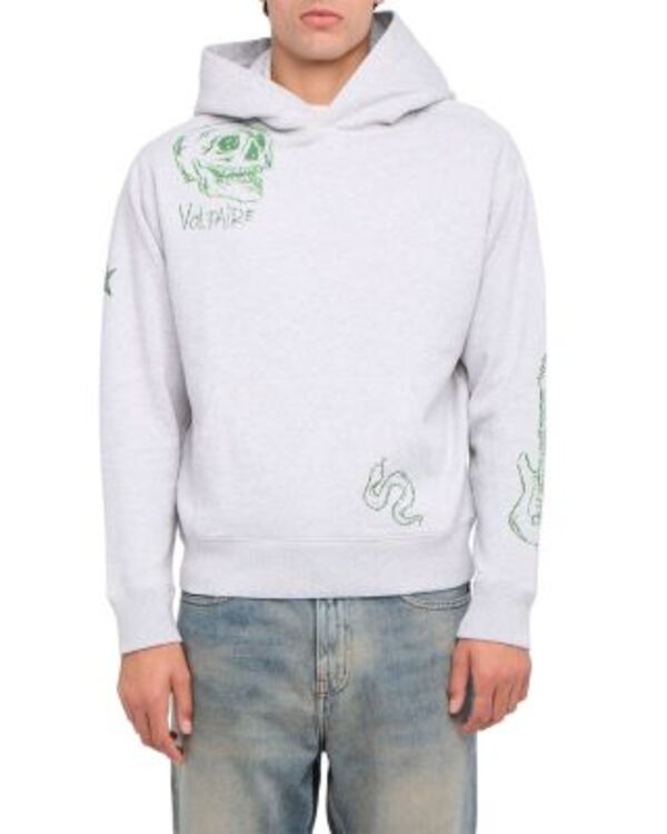 ザディグ エ ヴォルテール メンズ アウター パーカー・スウェット シャツ Zadig & Voltaire Sacha Reality Hoodie Sweatshirt Gris Chine