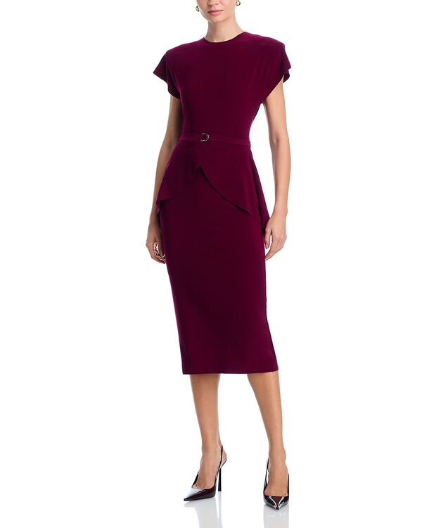 ノーマカマリ レディース トップス ワンピース キャップ Norma Kamali Peplum Cap Sleeve Dress Plum プラム