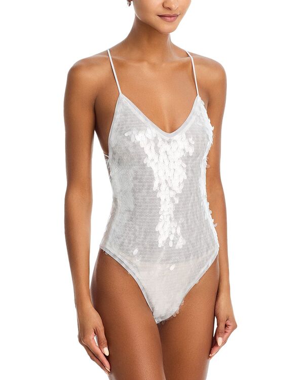 ノーマカマリ レディース 水泳着 上下書き割り Norma Kamali Low Back Slip Mione Piece Swimsuit Clear/White 白いこと