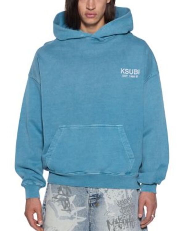 スビ メンズ アウター パーカー・スウェット ロゴ Ksubi Titan Logo Hoodie Blue ブルー|ReVida 店