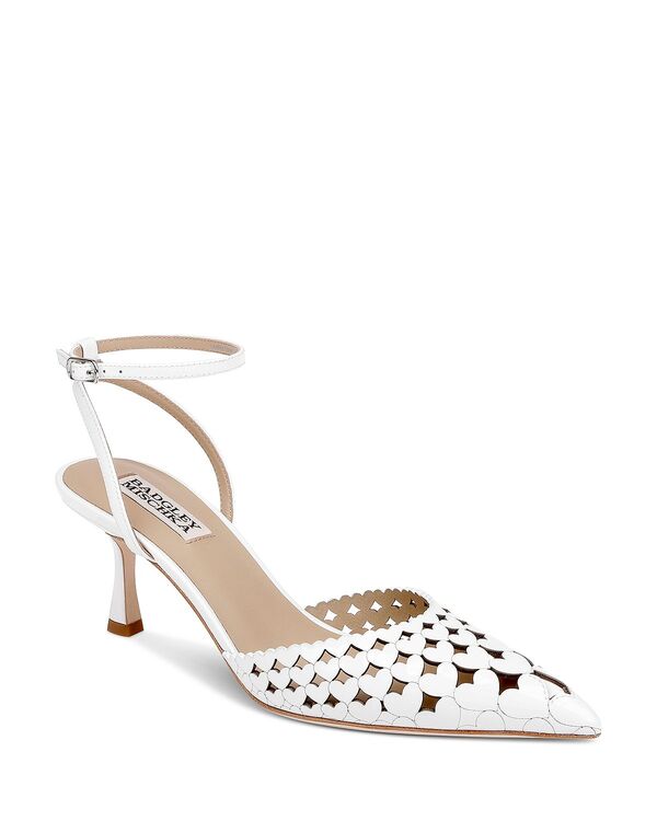 バッジェリーミシュカ レディース シューズ パンプス Badgley Mischka Women's Omelia Studded Pumps White Patent ホワイト｜ReVida 店