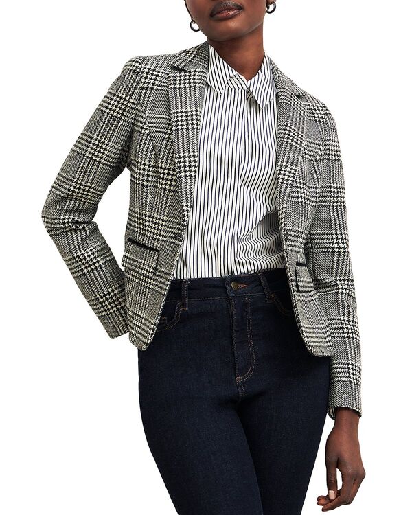ホッブスロンドン レディース アウター ジャケット・ブルゾン ブレザー HOBBS LONDON Brea Plaid Blazer Black White ホワイト