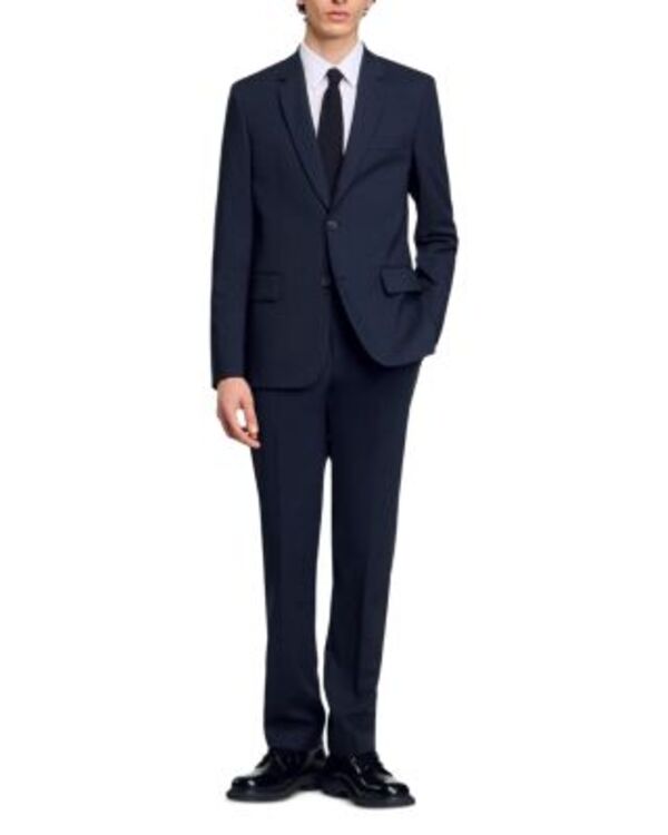 サンドロ メンズ アウター ジャケット・ブルゾン パンツ ウール Sandro Wool Suit Jacket & Trousers Royal Blue ブルー 38,870円