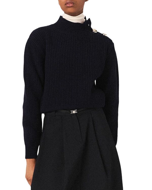 マージュ レディース アウター ニット・セーター ウール Maje Wool Roll Neck Sweater Navy ネイビー