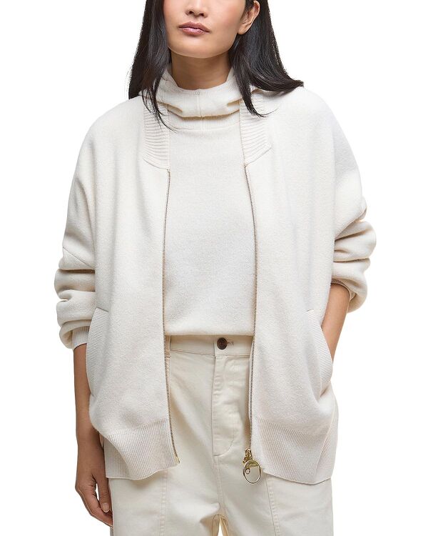 バブアー レディース アウター 上衣・上衣 編み物 Barbour Milda Knitted Bomber Jacket Birch