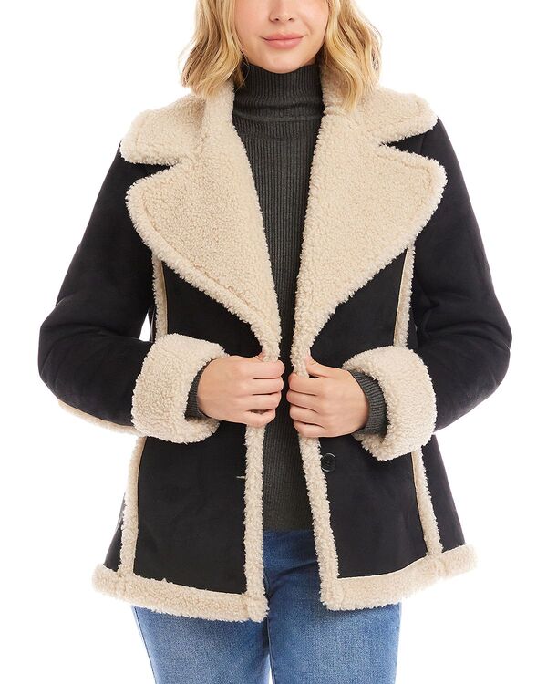 カレンケーン レディース アウター ジャケット・ブルゾン Karen Kane Faux Shearling Jacket Black ブラック