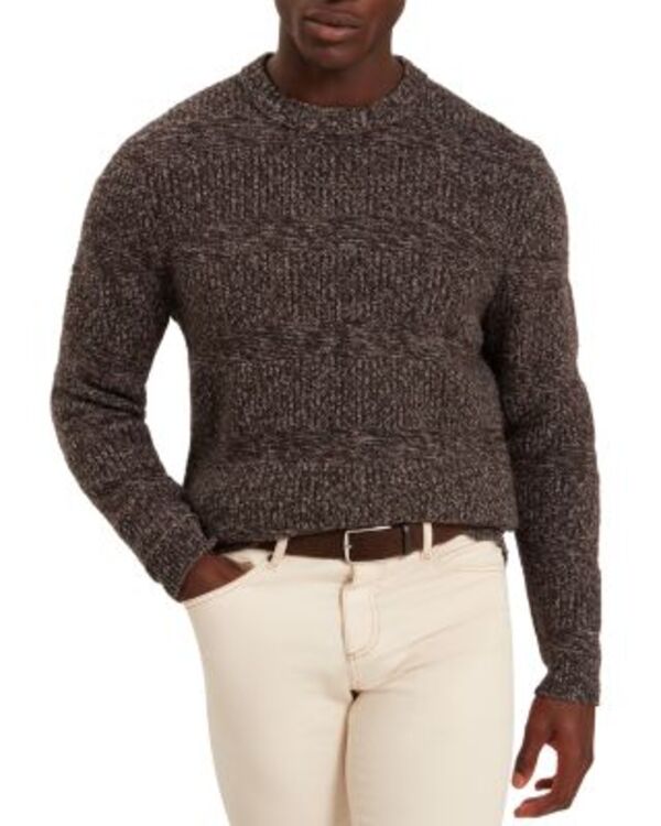 テッドベーカー メンズ アウター 編み物・プルオーバー 労働者の一団のど頚 Ted Baker Morven Twistitch Crewneck Sweater Dark Brown 赤銅色