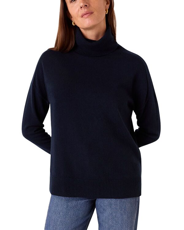 ホイッスルズ レディース アウター ニット・セーター Whistles Cashmere Roll Neck Sweater Navy ネイビー