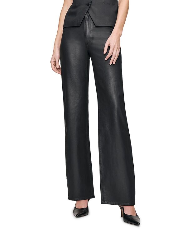 ディーエル 1961 レディース ボトムス デニムパンツ ワイドレッグ コート ジーンズ DL1961 Karmine SculptSystem Refined Wide Leg Jeans Coated Black Coated ブラック|ReVida 店