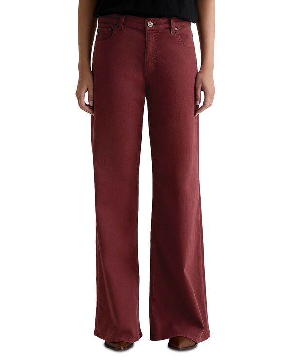 エージー レディース ボトムス デニムパンツ ワイドレッグ ジーンズ AG Saige Mid Rise Wide Leg Jeans in Cranberry