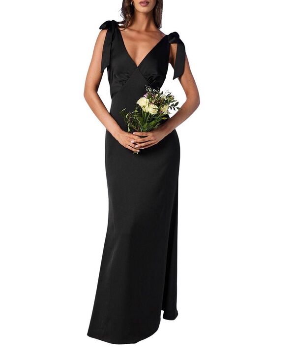コースト レディース トップス ワンピース サテン マキシ Coast Satin Tie Shoulder Maxi Bridesmaidress Black ブラック