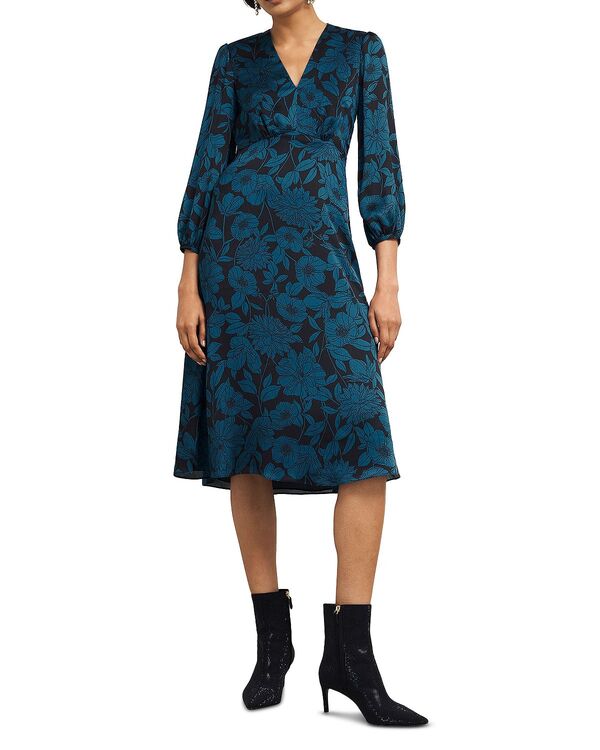 ホッブスロンドン レディース トップス ワンピース プリント HOBBS LONDON Romina Printedress Blackyanite ブラック