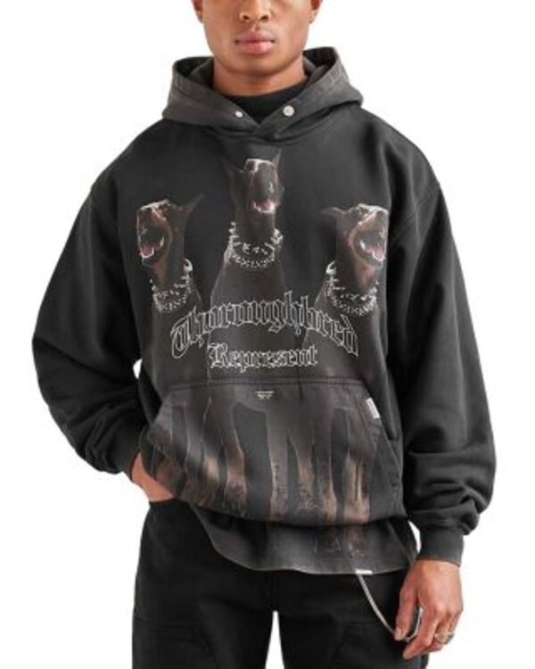 リプレゼント メンズ アウター パーカー・スウェット オーバーサイズフィット Represent Oversized Fithoroughbred Hoodie Vintage Black ブラック｜ReVida 店
