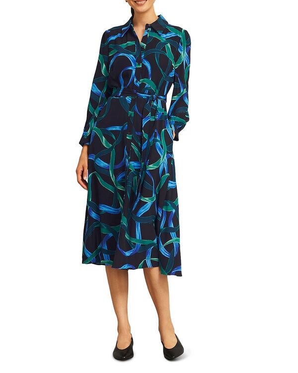 ホッブスロンドン レディース トップス シャツ プチ プリント HOBBS LONDON Petite Alis Printed Shirtdress Navy Multi ネイビー｜ReVida 店