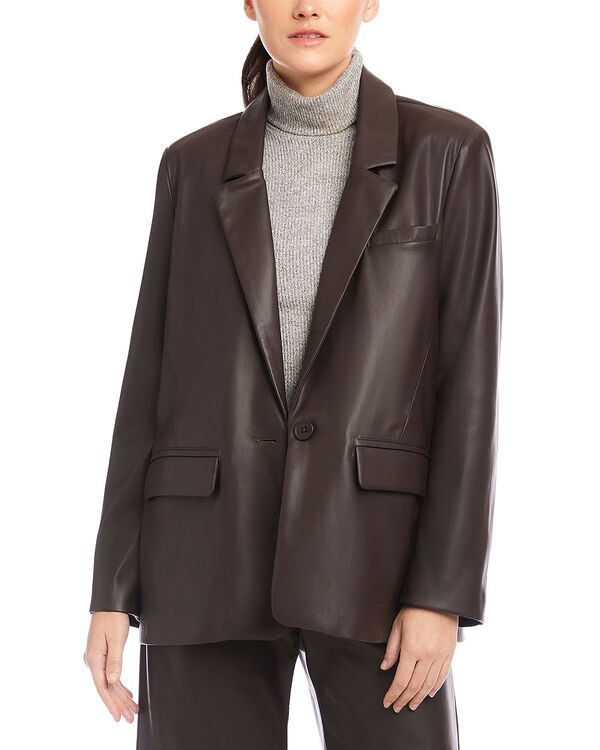 フィフティーントゥエンティ レディース アウター ジャケット・ブルゾン ブレザー フェイクレザー Fifteen Twenty Regan Faux Leather Blazer Brown ブラウン