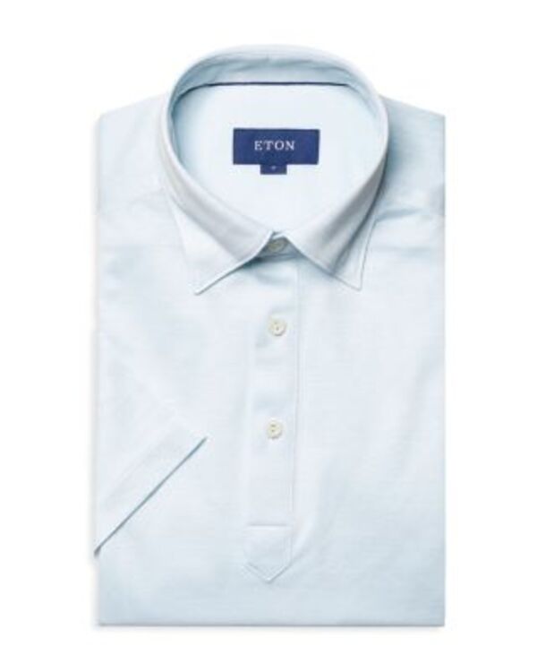 エトン メンズ トップス シャツ Eton Contemporary Fit Short Sleeve Piqu Polo Pastel Green グリーン