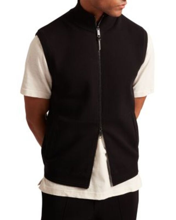 テッドベーカー メンズ アウター より良い 照明ランプのど首 ノースリーブ Ted Baker Funnel Neck Sleeveless Vest Black 黒いこと