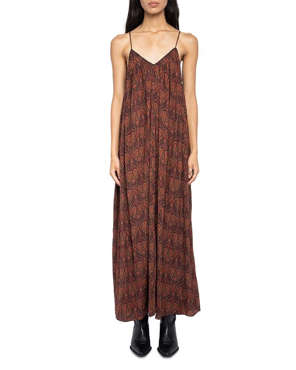 ザディグ エ ヴォルテール レディース トップス ワンピース Zadig & Voltaire Ristym Soft Paisley Dress Black ブラック