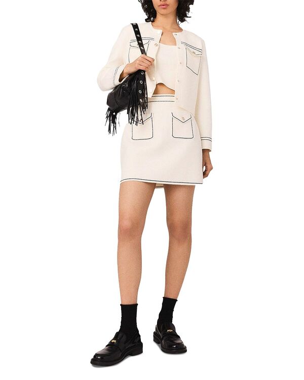マージュ レディース ボトムスカート ニット Maje Shortopstitched Knit Skirt Ecru エクリュ