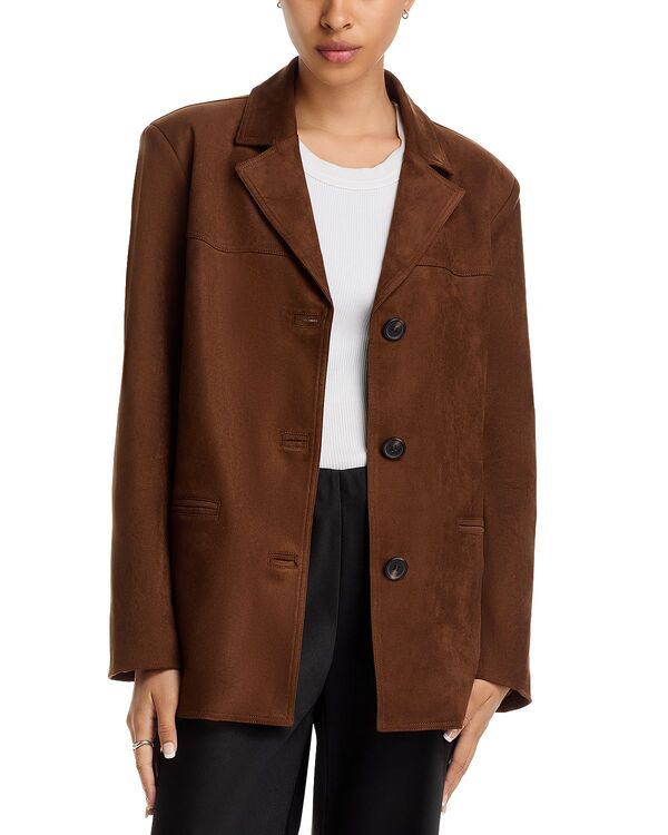 ヴェルヴェットバイグラハムスペンサー レディース アウター ジャケット・ブルゾン スエード Velvet by Graham & Spencer Faux Suede Jacket Brown ブラウン|ReVida 店