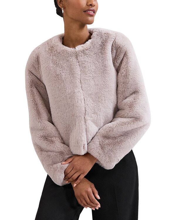 フェイズ・エイト レディース アウター コート Phaseight Crystal Faux Fur Coat Pale Grey グレー|ReVida 店