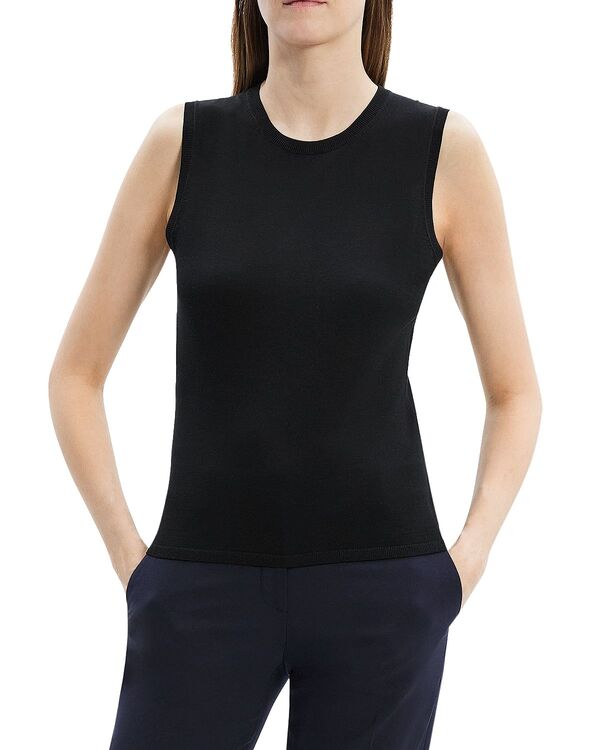 セオリー レディース アウター ニット・セーター クルーネック ウール Theory Wool Crewneck Sweater Shell Black ブラック|ReVida 店