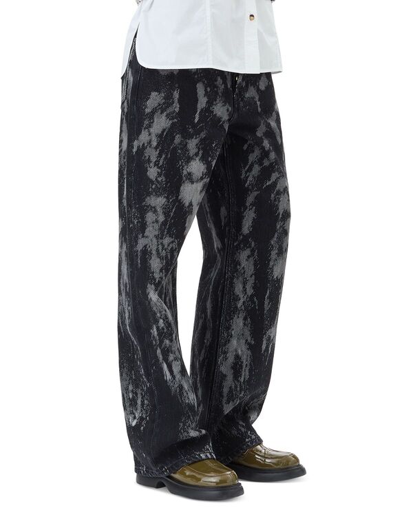 ガニー レディース ボトムス デニムパンツ ワイドレッグ ジーンズ GANNIzey Heavy Wide Leg Jeans in Washed Black ブラック|ReVida 店