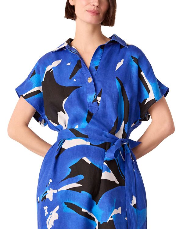 ホイッスルズ レディース トップス ワンピース リネン Whistles Abstract Blooms Linen Dress Blue/Multi ブルー