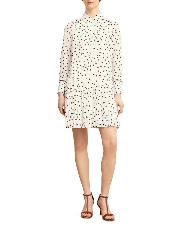 ホッブスロンドン レディース トップス ワンピース プリント HOBBS LONDON Francesca Dot Print Dress Ivory Brown アイボリー 38,220円