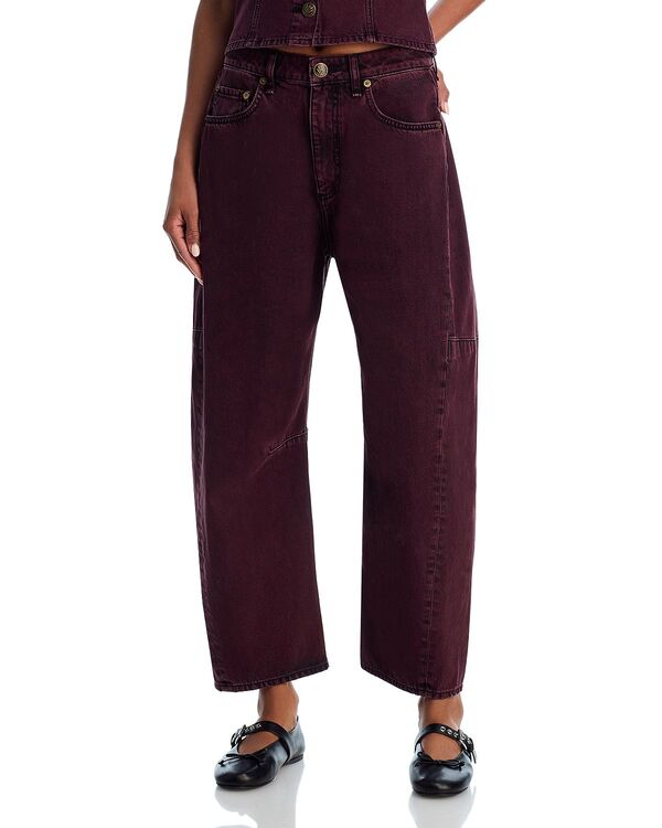 ラグアンドボーン レディース ボトムス デニムパンツ アンクル ジーンズ rag & bone Charlie High Rise Ankle Barreleg Jeans in Burnt Burgundy バーガンディ