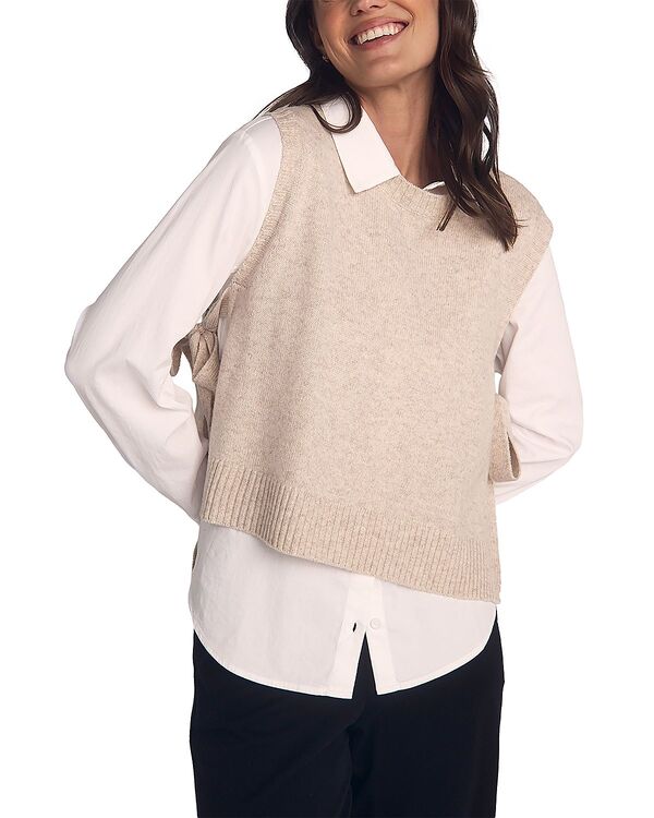 ベラダール レディース アウター ベスト ウール Bella Dahl Wool Cashmere Side Tie Vest Ivory Oat アイボリー