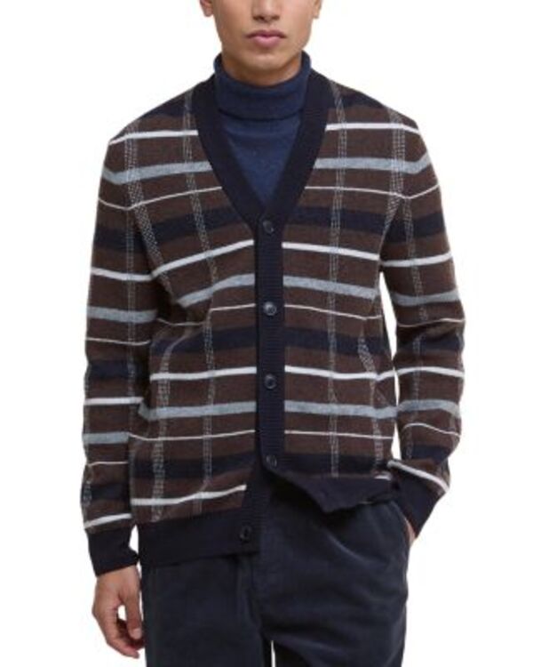 バブアー メンズ アウター ジレー スウェーター 編み物 Barbour Kane Knitted Cardigan Sweater Dark Oak