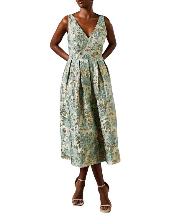 コースト レディース トップス ワンピース Vネック ミディ Coast V-Neck Jacquard Midi Dressage セージ