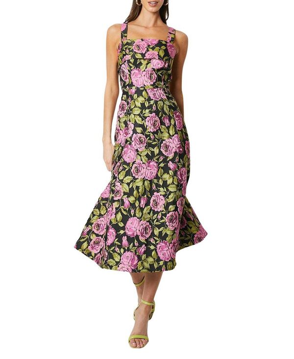 コースト レディース トップス ワンピース ミディ Coast Wide Strap Jacquard Midi Dress Black ブラック