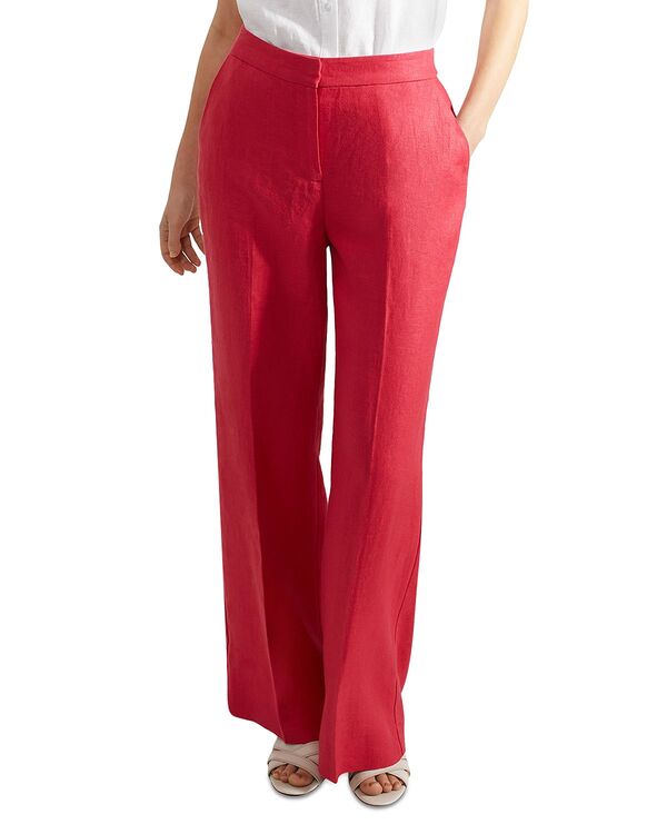 ホッブスロンドン レディース ボトムス カジュアルパンツ ワイドレッグ リネン HOBBS LONDON HOBSS LONDON Mirabelinen Wide Leg Pants Raspberry