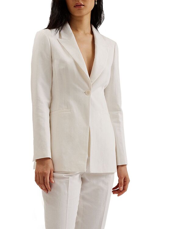 テッドベーカー レディース アウター ジャケット・ブルゾン Ted Baker Musub Tailored Jacket With Faux Pockets White ホワイト