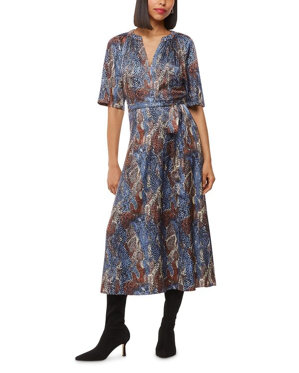 ホイッスルズ レディース トップス ワンピース プリント Whistles Marlow Dashed Spot Print Dress Blue/Mulit ブルー