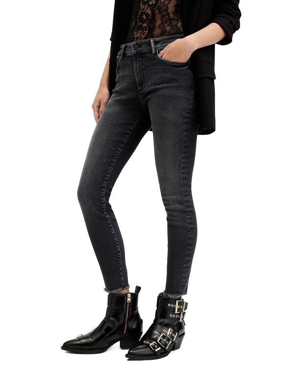 オールセインツ レディース ボトムス デニムパンツ ジーンズ ALLSAINTS Miller High Rise Push Up Skinny Jeans in Washed Black ブラック