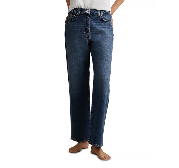 レイス レディース ボトムス デニムパンツ ストレート ジーンズ REISSelin Straight Leg Mid Rise Jeans in Mid Blue ブルー