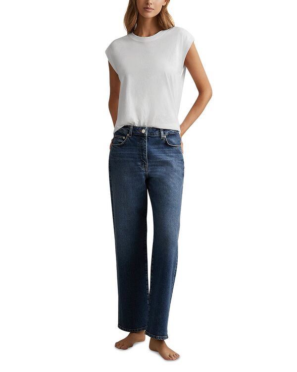 レイス レディース ボトムス デニムパンツ プチ ジーンズ REISS Petiteselin Mid Rise Straight Jeans in Mid Blue ブルー