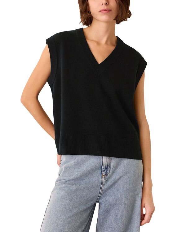 ホイッスルズ レディース アウター ニット・セーター ウール ノースリーブ Whistles Wool Sleevelessweater Black ブラック