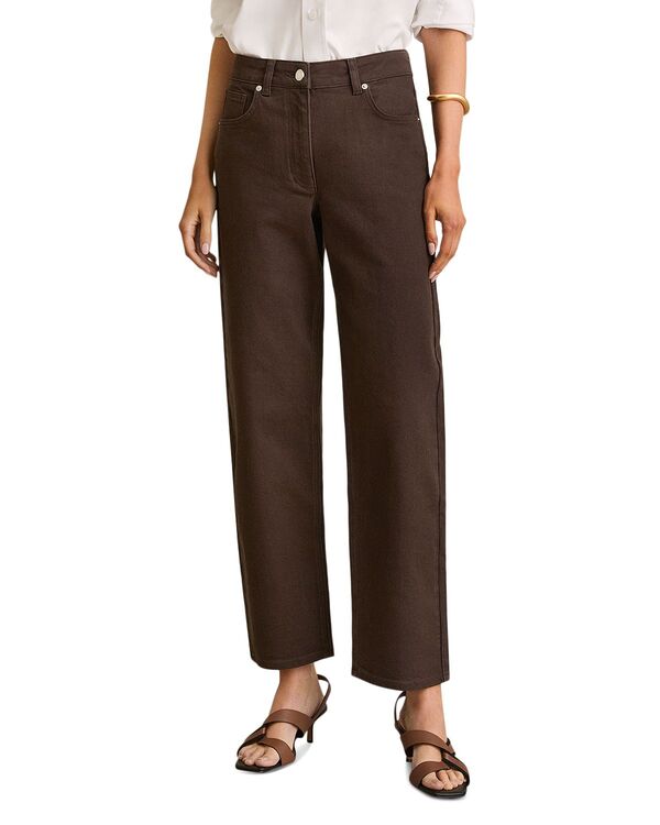 レイス レディース ボトムス デニムパンツ ストレート ジーンズ REISSelin Straight Leg Jeans in Chocolate チョコレート