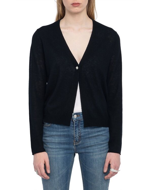 ザディグ エ ヴォルテール レディース アウター カーディガン Vネック セーター Zadig & Voltaire Manylla Cashmere V Neck Cardigan Sweater Black ブラック