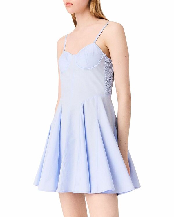 マージュ レディース トップス ワンピース ミニ コットン Maje Flared Cotton Mini Dress Light Blue ブルー